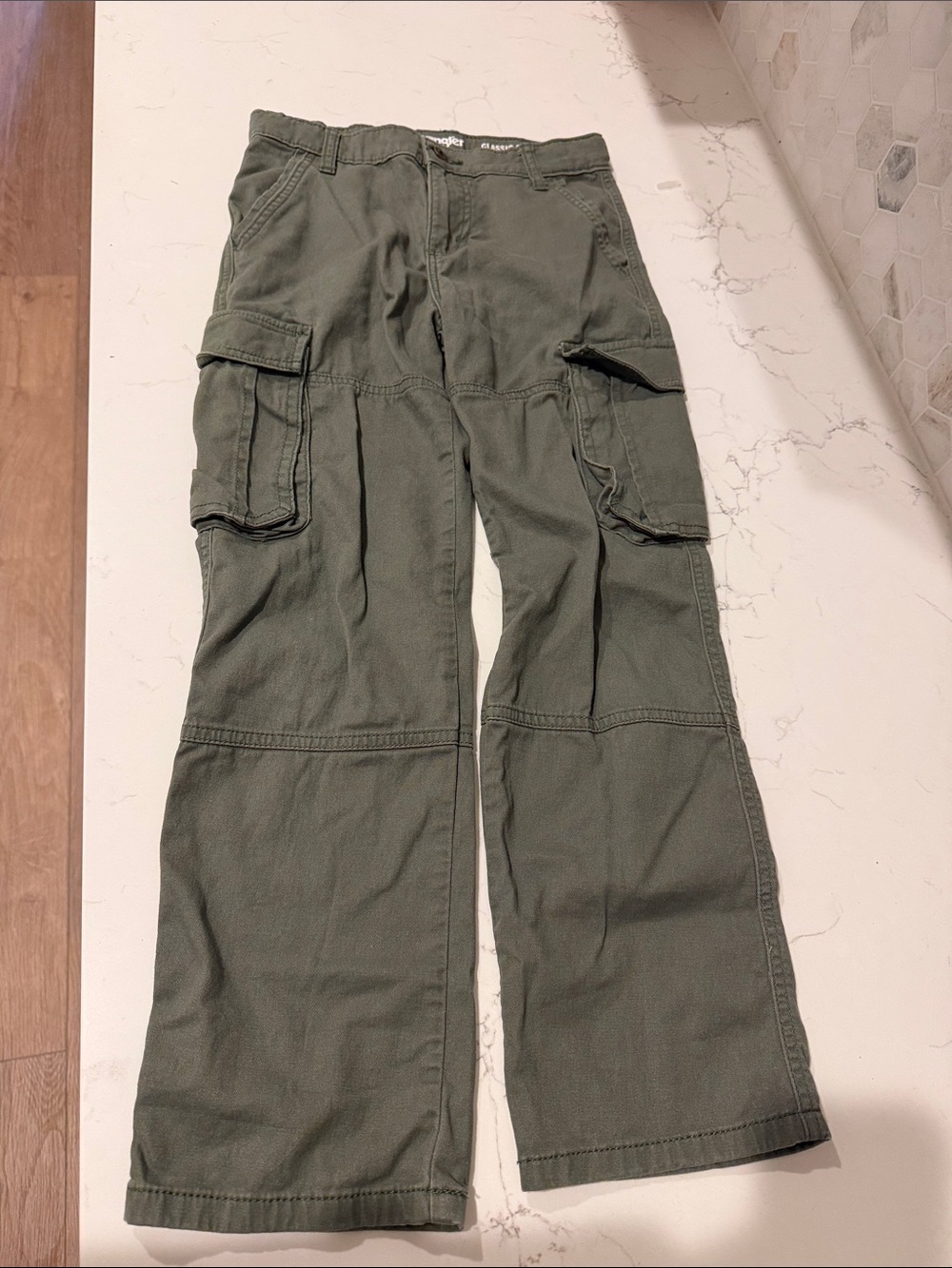Kids size 10 Wrangler Olive Utility Cargo Pants